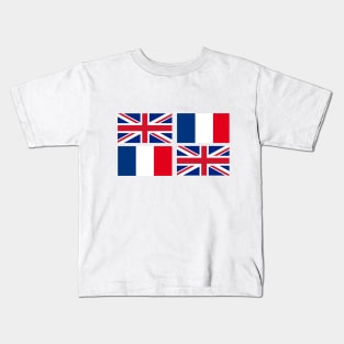 French and United Kingdom Flag x2 Kids T-Shirt